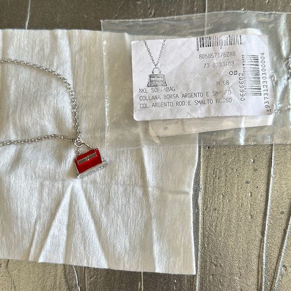 Salvatore Ferragamo Sofia Bag Charm Necklace Sterling Silver - Picture 7 of 7